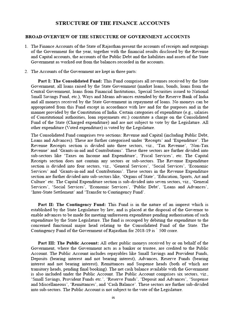 Rajasthan Finance Accounts Structure | PDF | Expense | Debt