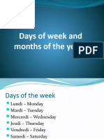 Days of Week and Months of The Year