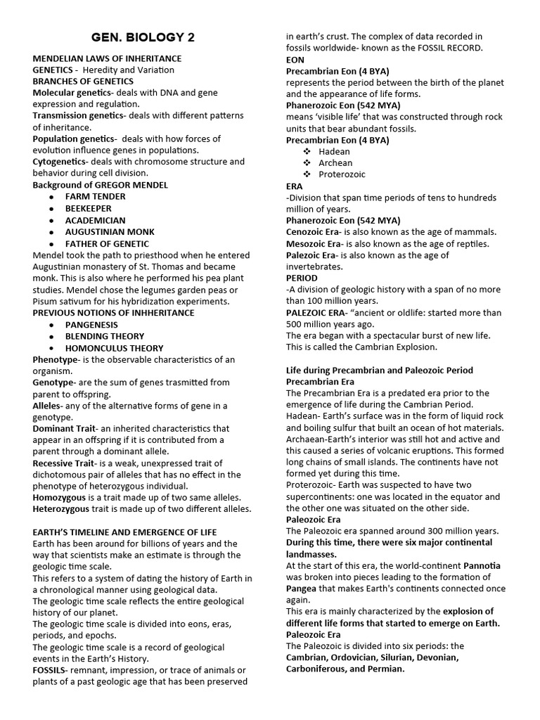 Mendelian Genetics and Earth's History | PDF | Natural Selection ...