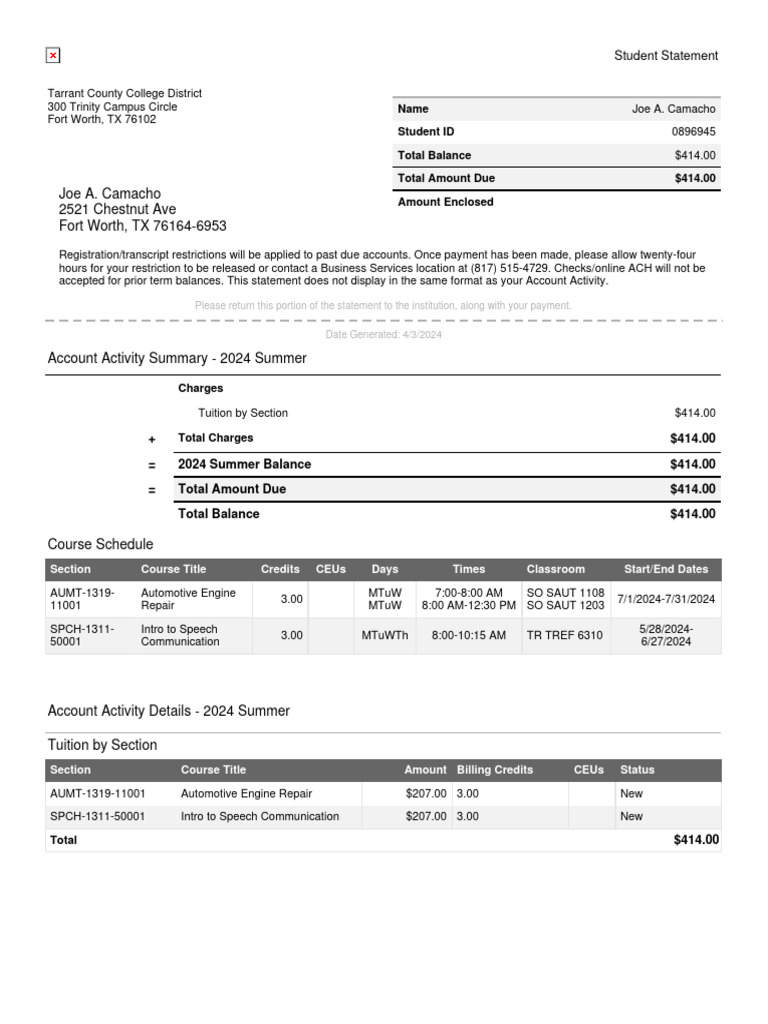 Unofficial transcript pdf