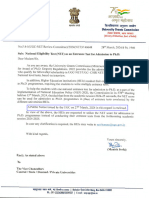 Letter NET For Admission To PHD