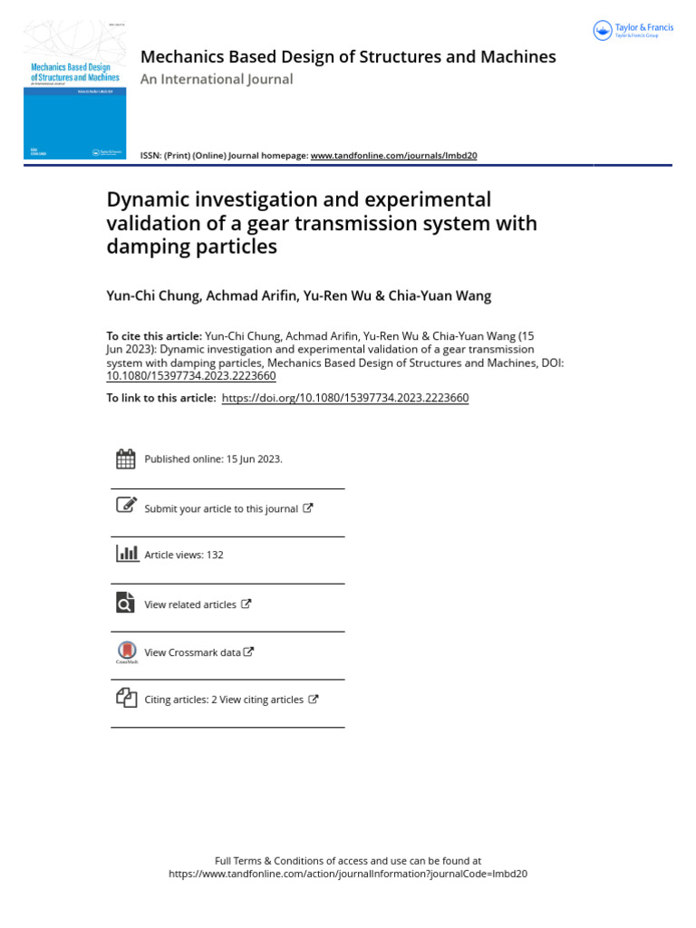 Dynamic Investigation and Experimental Validation of A Gear ...