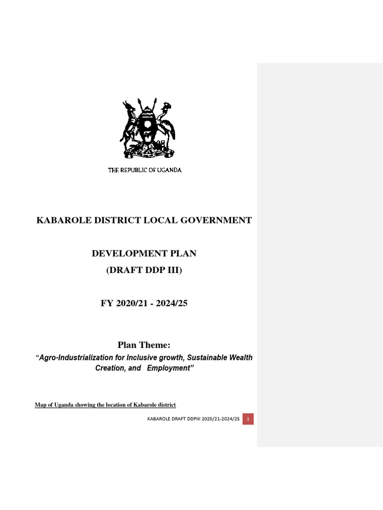 Kabarole District Development Plan 2020-2025 | PDF | Infrastructure ...