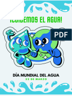Póster Día Mundial Del Agua Ilustrado Azul y Verde