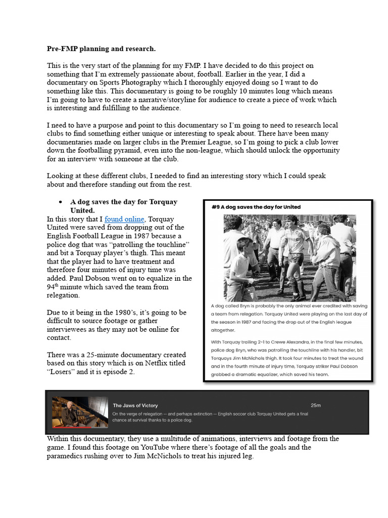 Pre Fmp Research Pdf