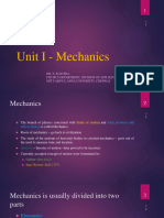 1 Unit I - Mechanics Lecture 1