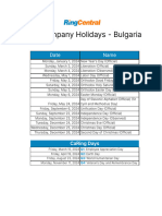 Bulgaria Holiday Calendar 2024