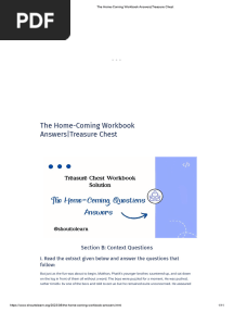 The Home-Coming Workbook Answers - Treasure Chest