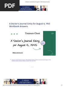 A Doctor's Journal Entry For August 6, 1945 Workbook Answers