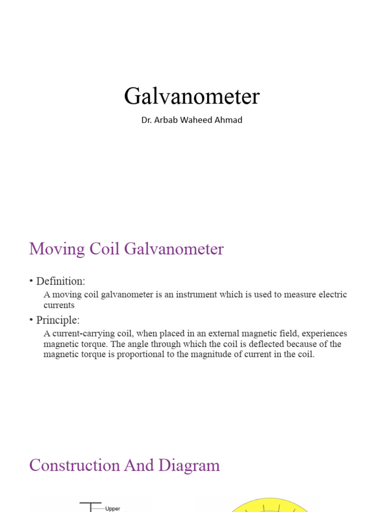 Moving Coil Galvanometer Explained | PDF | Science & Mathematics