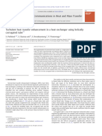 Turbulent Heat Transfer Enhancement in A Heat Exchanger Using Helically