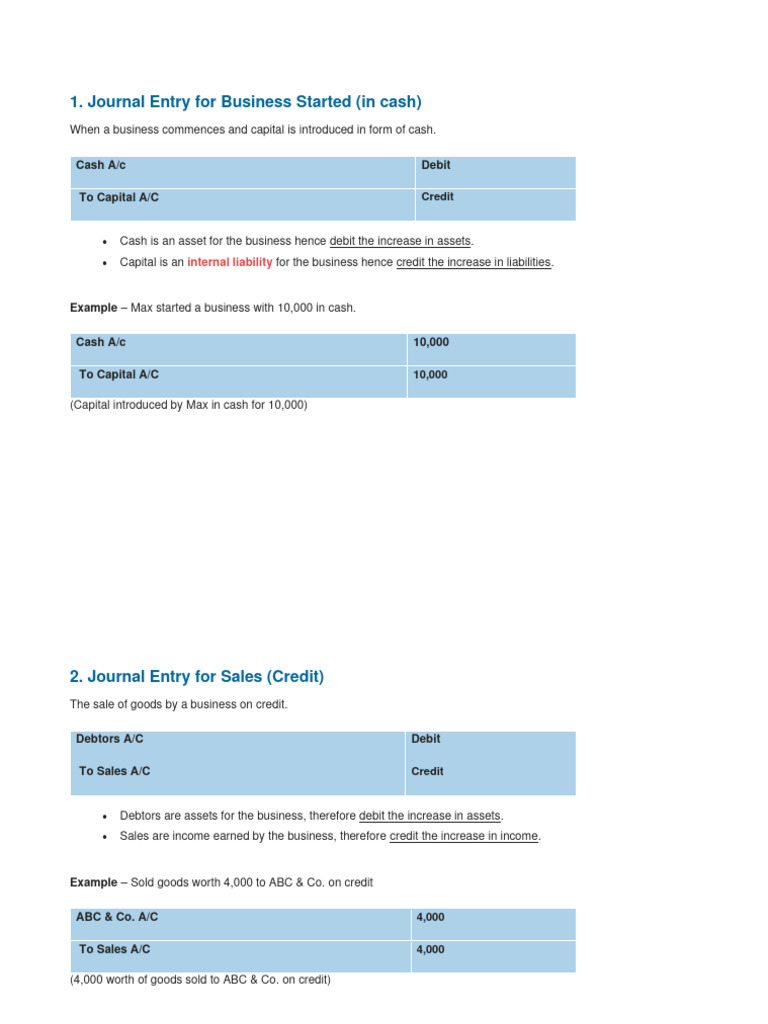 Journal Entry Examples | PDF | Debits And Credits | Accrual