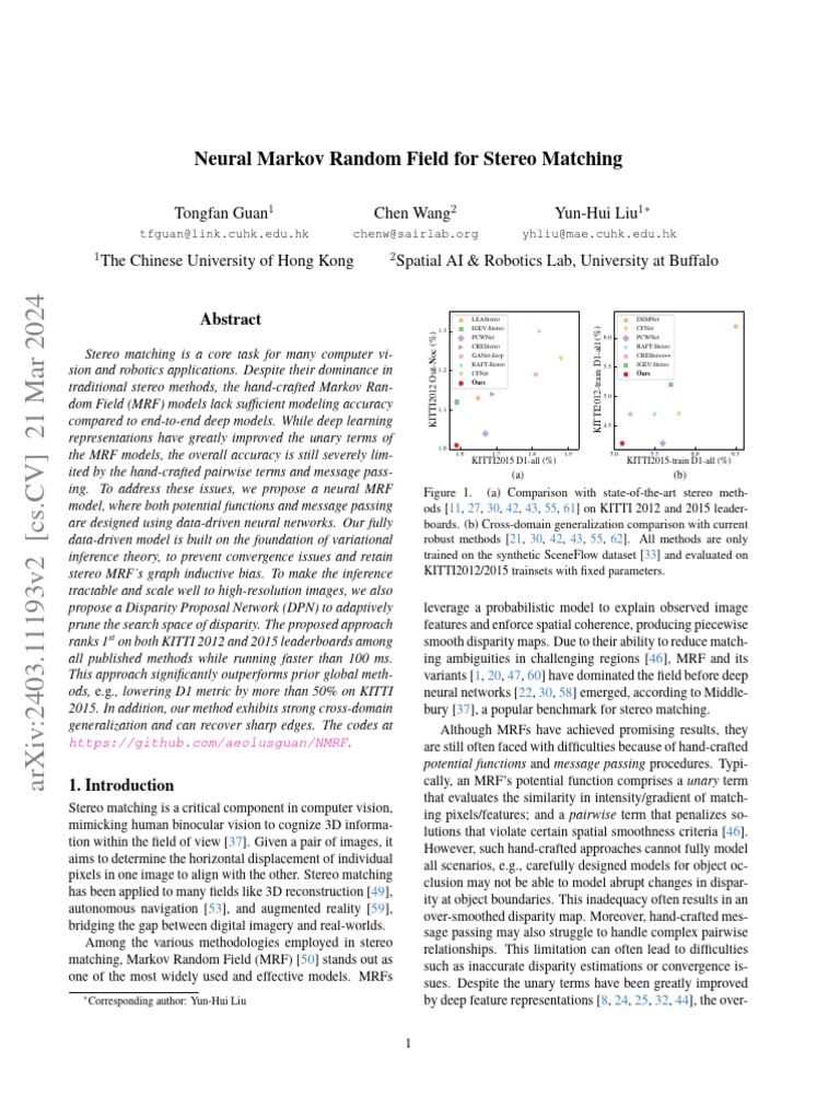 Neural MRF for Enhanced Stereo Matching | PDF | Deep Learning ...