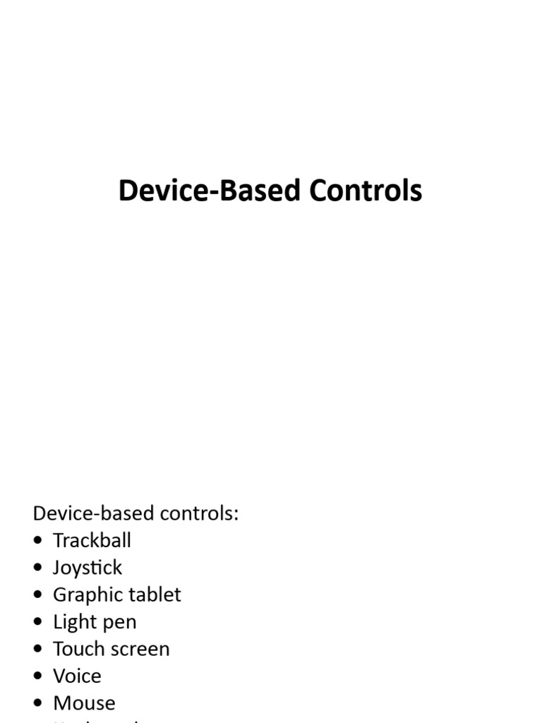 Device Based Controls Pdf Computer Science Human Machine Interaction