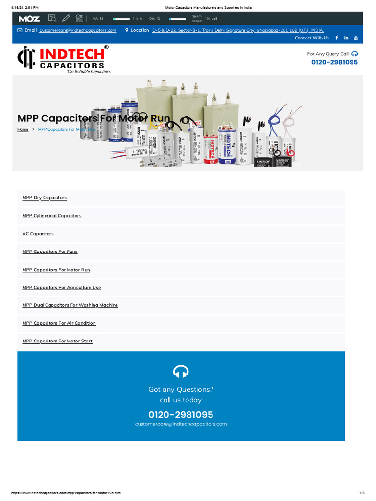 Motor Capacitors Manufacturers and Suppliers in India | PDF | Capacitor ...
