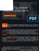 Distinguish Technical Terms Used in Research. 1