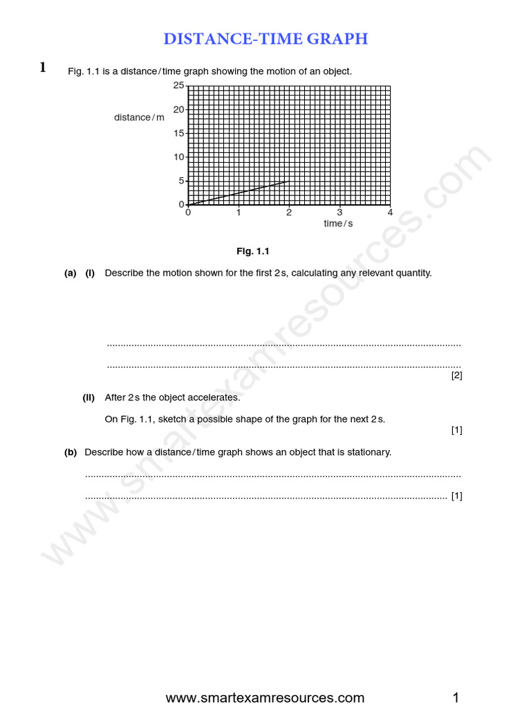 1.8.1 Distance Time Graph Set 1 QP Ms | PDF | Speed | Spacetime