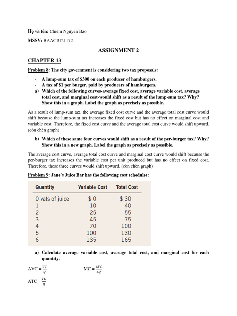 Assignment Micro 2 | PDF | Marginal Cost | Supply (Economics)