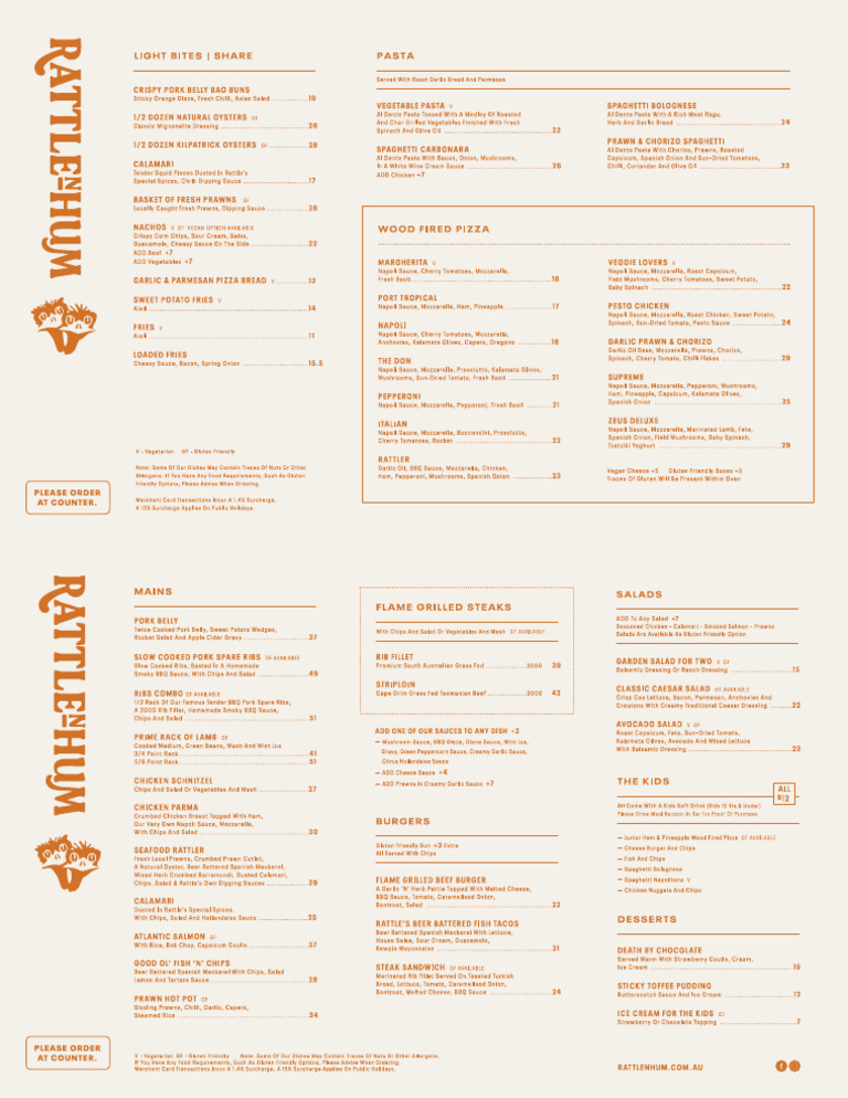 Rattle Port Douglas Food Menu site PDF