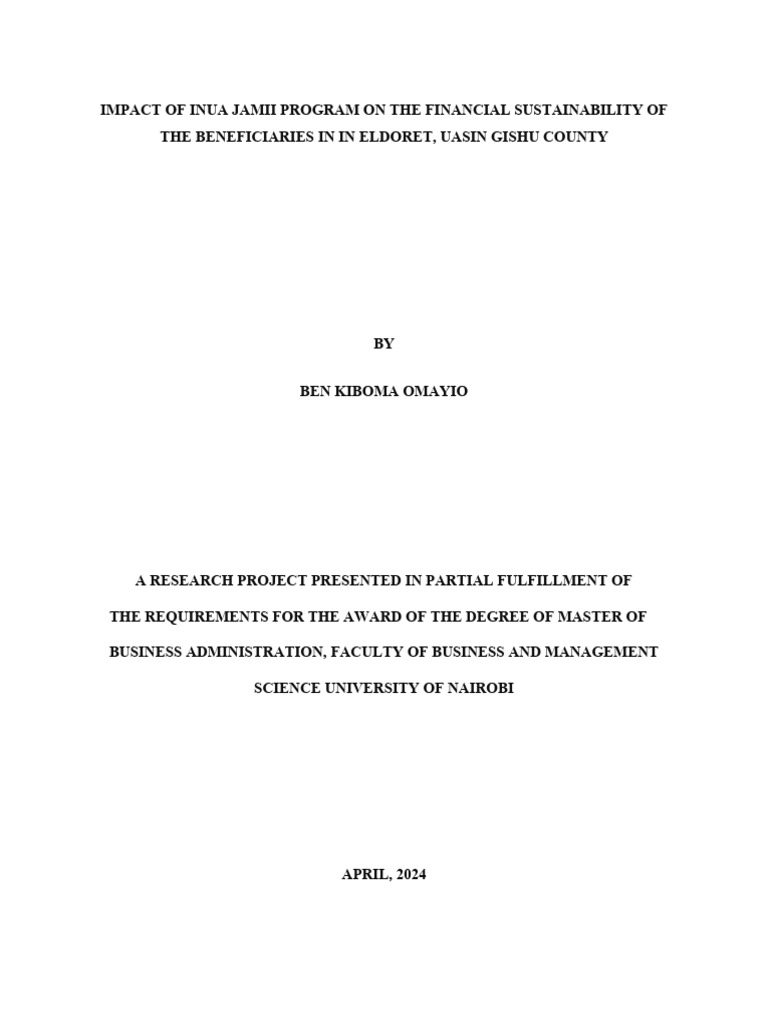 Inua Jamii Program's Financial Impact | PDF | Poverty | Poverty ...