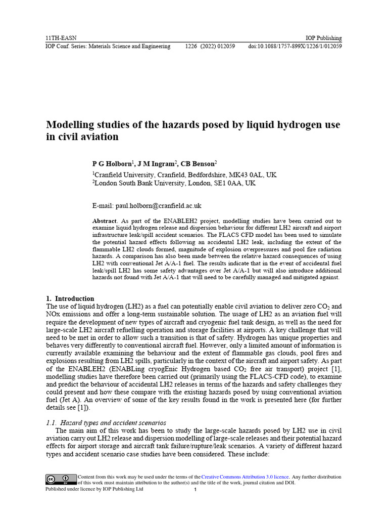 Hazards Posed by Liquid Hydrogen-2022 | PDF | Liquid Hydrogen ...