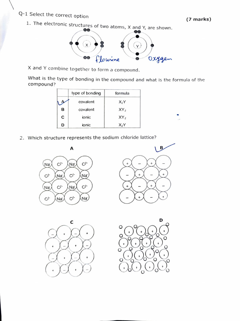 Grade 8 Chemistry Test on Bonding | PDF | Chemical Compounds | Chemical ...