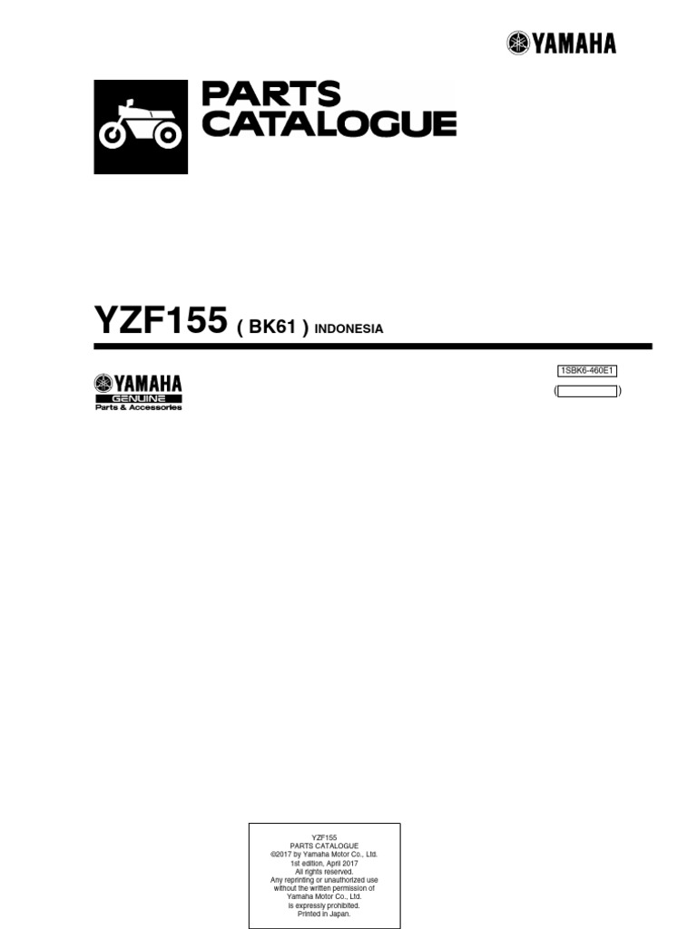 Yamaha r15 v 3 indo 1sbk6460e1 parts book 2018 download free pdf