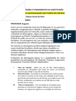 Trabalho de Teoria e Fundamentos Da Constituiã - Ã - o