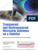 Transparent and Nontransparent Microstrip Antennas On A CubeSat Novel Low-Profile Antennas For CubeSats Improve Mission Reliability