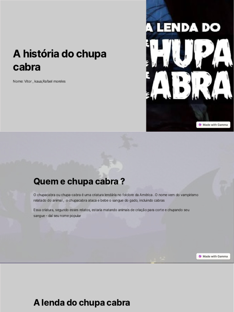 A Lenda do Chupa-Cabra: História e Origem | PDF | Juvenil | Ficção Geral