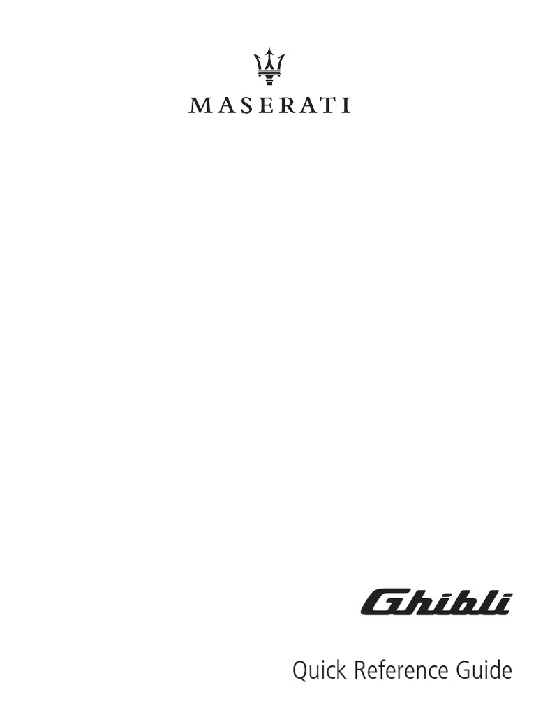 Ghibli - US - Quick Reference Guide | PDF | Seat Belt | Anti Lock ...