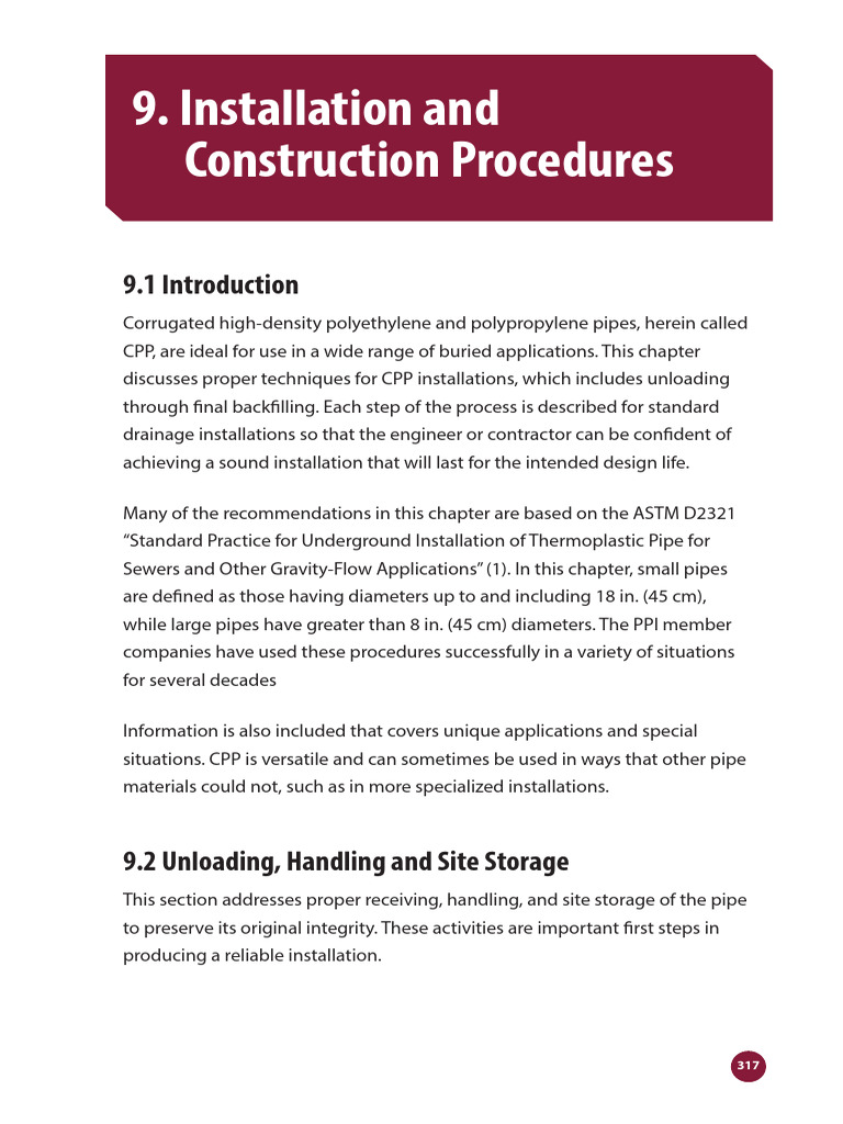 CPP Pipe Installation Procedures Guide | PDF | Pipe (Fluid Conveyance ...