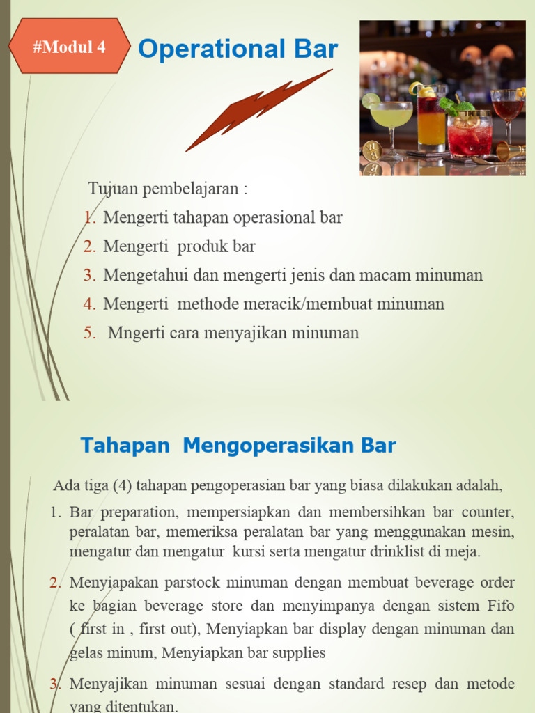 Panduan Operasional dan Penyajian Bar | PDF | Kesehatan Holistik | Gaya ...