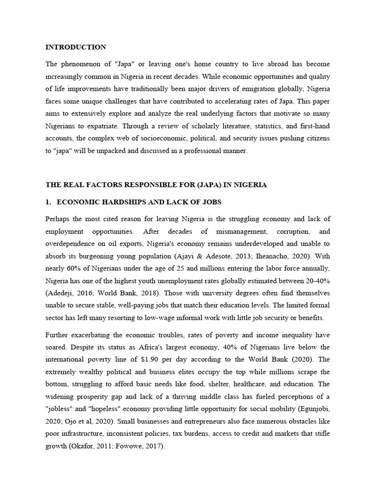 Japa | PDF | Cost Of Living | Nigeria