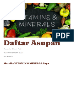 Daftar Vitamin Dan Mineral BIOKIMIA