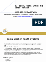 Social Work Within The Healthcare System