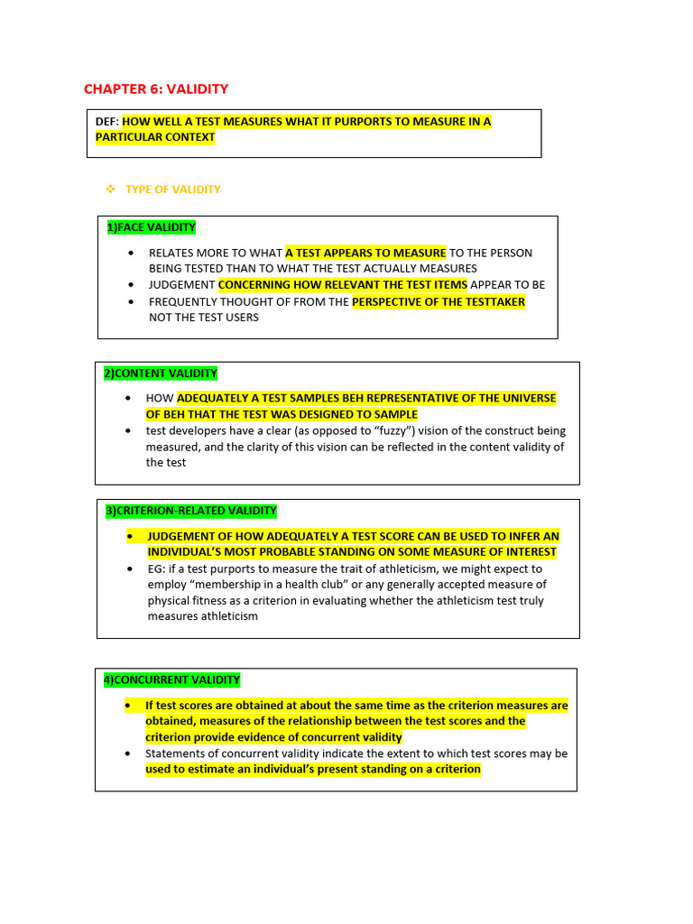 Understanding Types of Validity in Testing | PDF | Validity (Statistics ...