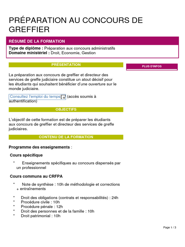 Préparation au Concours de Greffier | PDF | Greffier