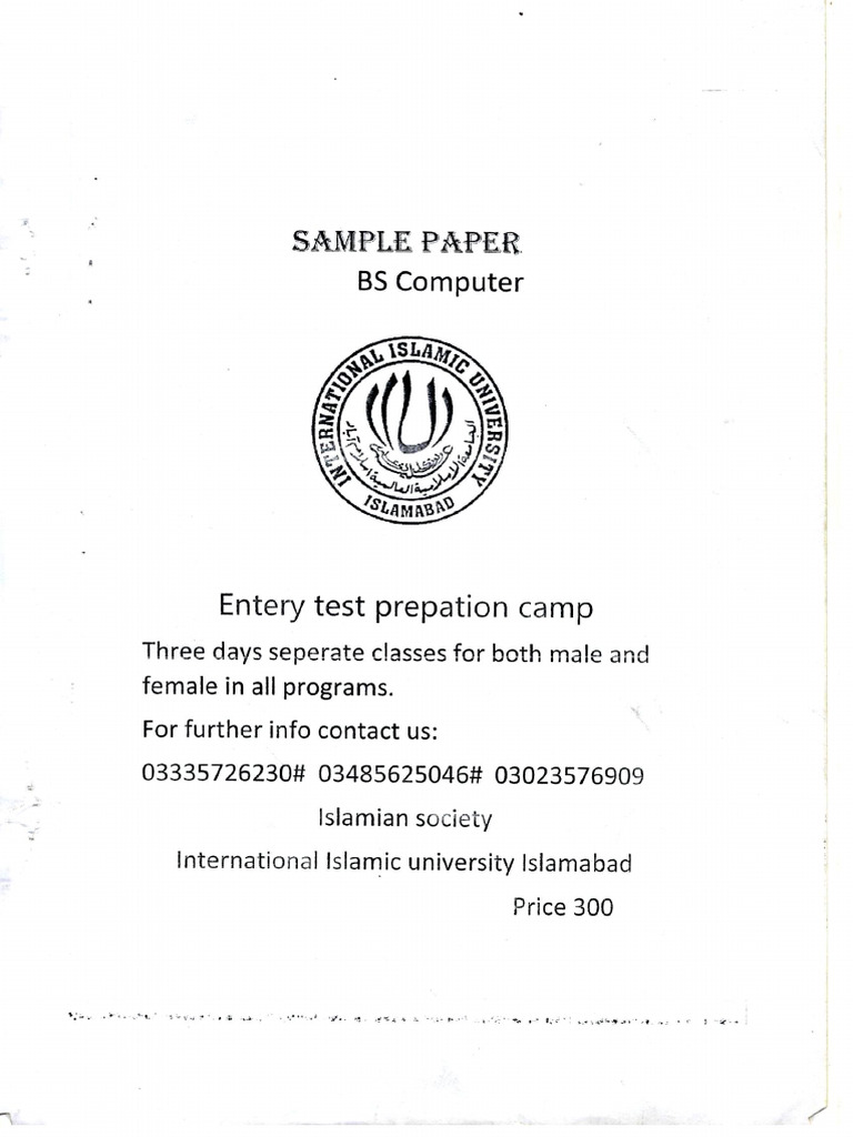 BS Software Engineering Sample Test Set 1&2. | PDF