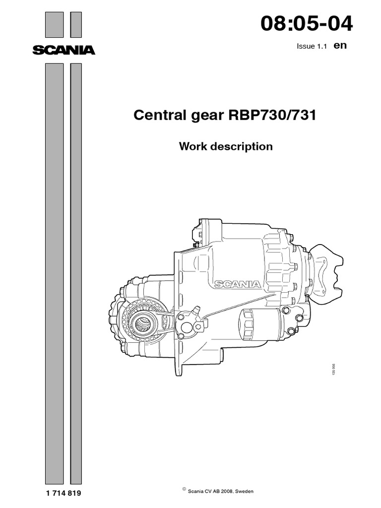 Scania RBP730/731 Differential Manual | PDF | Axle | Gear