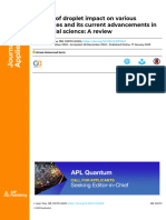 Physics of Droplet Impact On Various Substrates and Its Current Advancements in Interfacial Science A Review