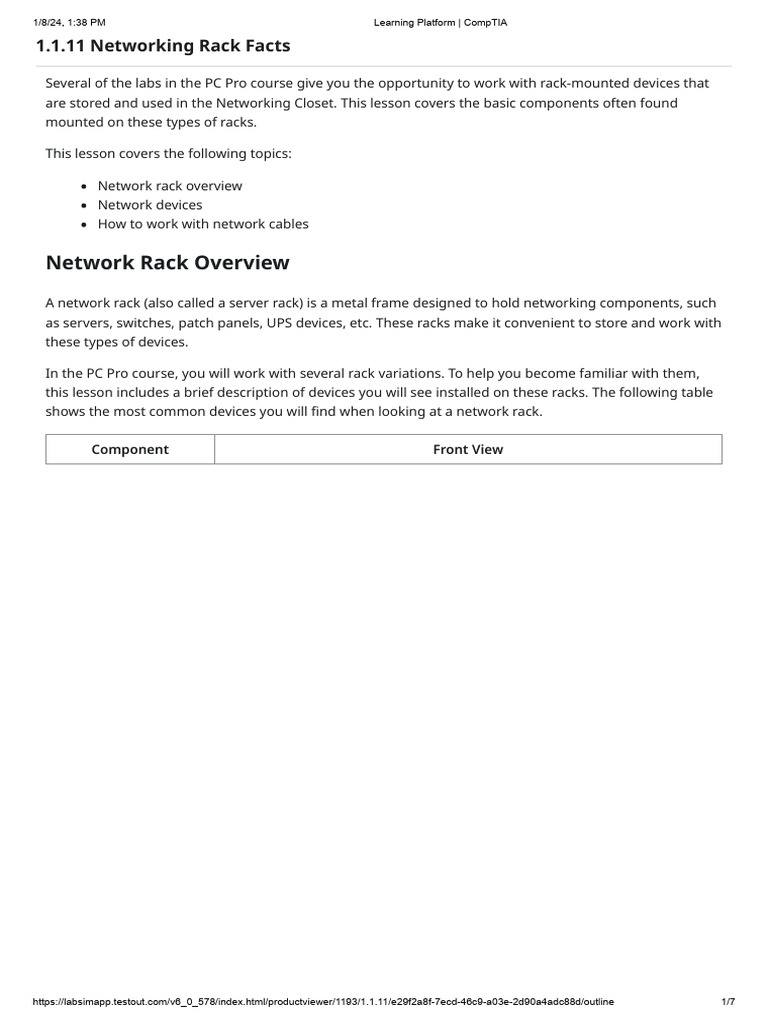 1.1.11 Networking Rack Facts | PDF | Computer Network | Network Switch