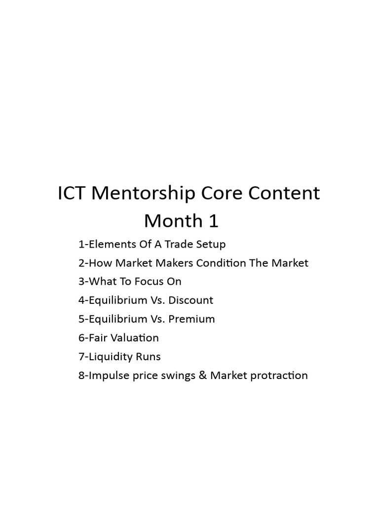 ICT Mentorship Core Content 1 | PDF | Market Liquidity | Prices
