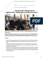 (Burning Issue) India's Dairy Sector - Significance, Challenges and Way Forward