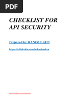 Checklist For Api Security