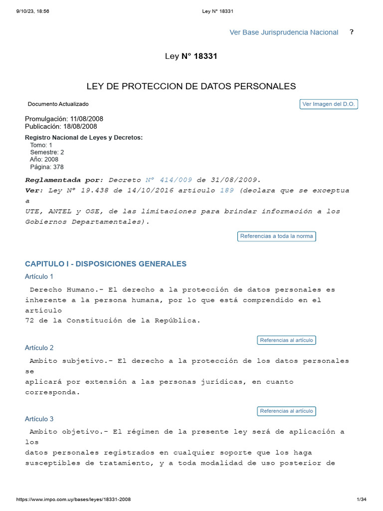 LEY 18331 IMPO intelligence overview