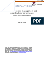 Doctoral Thesis: Human Resource Management and Organizational Performance