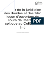 Origine de La Juridiction Des Druides Et Des File D ARBOIS DE JUBAINVILLE