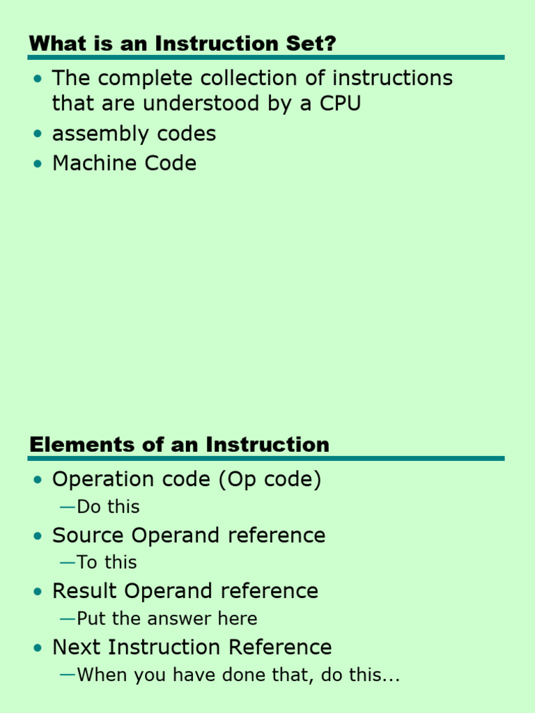 Instruction Sets characteristics | PDF | Computer Architecture ...