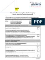 Checkliste Bewerbung Bachelorstudiengang